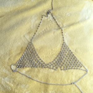 Silver Rhinestone Crystal Bralette